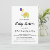 Einfache Babydusche mit Balloons Einladung (Stehend Vorderseite)