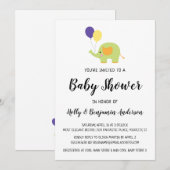 Einfache Babydusche mit Balloons Einladung (Vorne/Hinten)