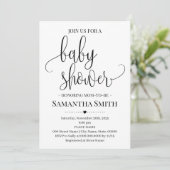 Einfache Babydusche Moderne Minimalistische Mama z Einladung (Stehend Vorderseite)