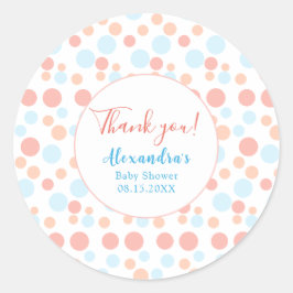 Einfache Babydusche Personalisiert Runder Aufkleber
