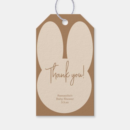 Einfache Babydusche Rabbit vielen Dank Geschenkanhänger (Vorderseite)