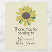 Einfache Babydusche Sonnenblumen Grünpflanzen Weinetikett (Einzelnes Label)