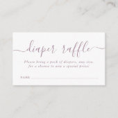 Einfache Babydusche Windeln Raffle Ticket Mauve Begleitkarte (Vorderseite)