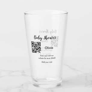 Einfache Babyparty-Website Barcode QR Name hinzufü Glas