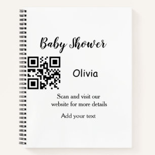 Einfache Babyparty-Website Barcode QR Name hinzufü Notizblock