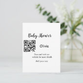 Einfache Babyparty-Website Barcode QR Name hinzufü Postkarte (Stehend Vorderseite)