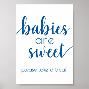 Einfache Babys sind süß Französisches Blauer Dus Poster