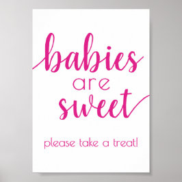 Einfache Babys sind süß | Hot Pink Dusche Zeichen Poster
