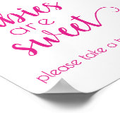 Einfache Babys sind süß | Hot Pink Dusche Zeichen Poster (Ecke)