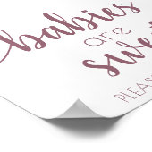 Einfache Babys sind süß | Mauve Pink Dusche Zeiche Poster (Ecke)