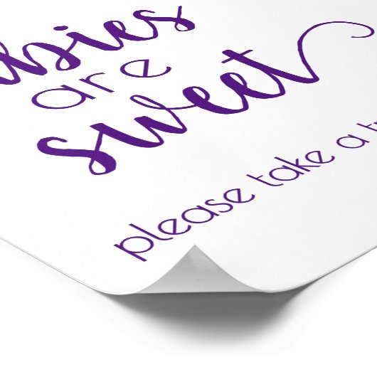 Einfache Babys sind süß | Royal Lila Duschzeichen Poster (Ecke)