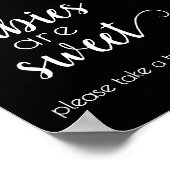 Einfache Babys sind süß | Schwarzes Skript-Duschze Poster (Ecke)