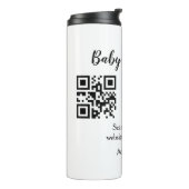 Einfache Babyshower-Website Barcode QR Name hinzuf Thermosbecher (Nach links gedreht)