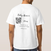 Einfache Babyshower zusammengestellt barcode QR ad T-Shirt (Rückseite)