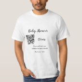 Einfache Babyshower zusammengestellt barcode QR ad T-Shirt (Vorderseite)