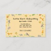 Einfache Babysitter-Visitenkarten Visitenkarte (Vorderseite)