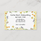 Einfache Babysitter-Visitenkarten Visitenkarte (Vorderseite)