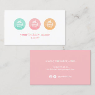 Einfache Bäckerei Cupcake Business Card Visitenkarte