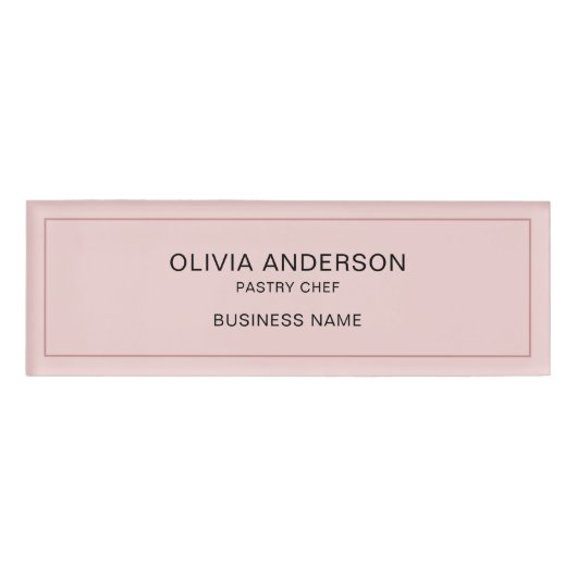 Einfache Bäckerei rosa Geschäft magnetisch Namenschild (Vorderseite)