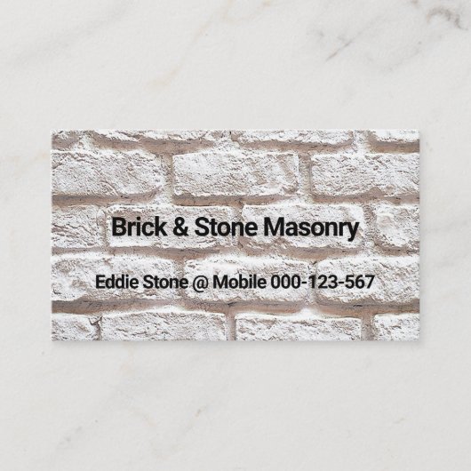 Einfache Backstein-Wandbauweise Visitenkarte (Vorderseite)