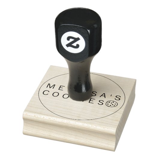 Einfache Backwaren im Markenlook mit Logo Gummistempel (Stempel)