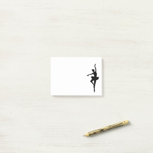 Einfache Ballerina-Silhouette Post-it Klebezettel (Auf Schreibtisch)