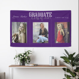 Einfache Banner für eine moderne Lila Foto Graduat