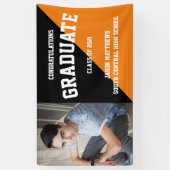 Einfache Banner mit einem Foto Schwarz-Orange-Absc (Vertikal)