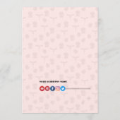 Einfache Bar Drink-Speisekarte in Rosa Menükarte (Rückseite)