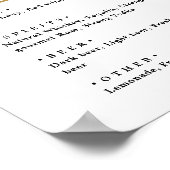 Einfache Bar für Hochzeitsfeiern in Schwarz-Weiß Poster (Ecke)