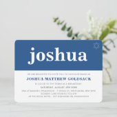 EINFACHE BAR MITZVAH coole moderne jüdische Sterne Einladung (Stehend Vorderseite)