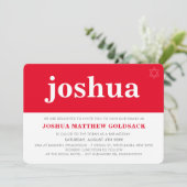 EINFACHE BAR MITZVAH cooler, moderner jüdischer St Einladung (Stehend Vorderseite)