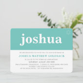 EINFACHE BAR MITZVAH Moderne Minimal-Sternenminze Einladung (Stehend Vorderseite)