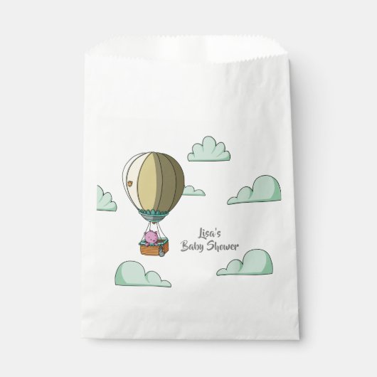 Einfache Bären Hot Air Ballon Babydusche Geschenktütchen (Vorderseite)