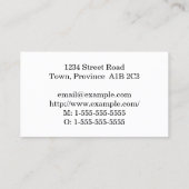 Einfache Barrister-Visitenkarte Visitenkarte (Rückseite)