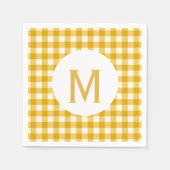 Einfache Basic Gold Gingham Monogram Serviette (Vorderseite)