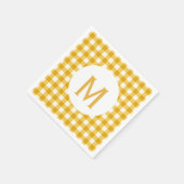 Einfache Basic Gold Gingham Monogram Serviette (Ecke)