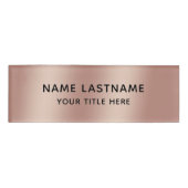 Einfache Basic Minimal Imitate Rose Gold Moderne T Namenschild (Vorderseite)