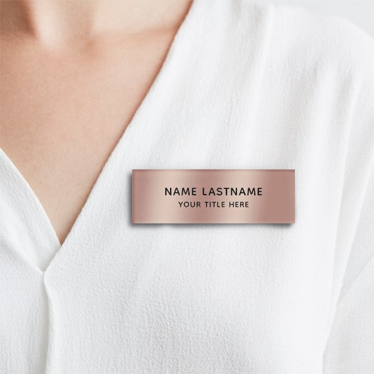 Einfache Basic Minimal Imitate Rose Gold Moderne T Namenschild