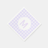 Einfache Basic Pale Lavender Gingham Monogram Serviette (Ecke)
