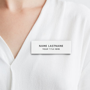 Einfache Basis Minimal White Modern Black Title Namenschild