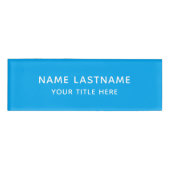 Einfache Basis Sky Blue Minimal Moderner Titel Namenschild (Vorderseite)