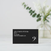 Einfache Bass Clef Bassist Business Card Visitenkarte (Stehend Vorderseite)