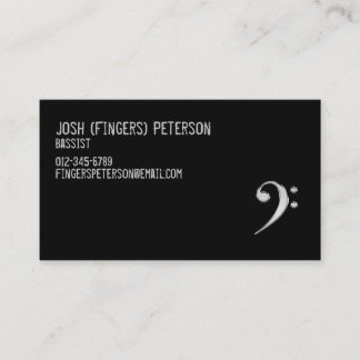 Einfache Bass Clef Bassist Business Card Visitenkarte