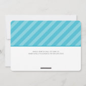 EINFACHE BAT MITZVAH niedliche Streifen Muster Aqu Einladung (Rückseite)