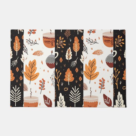 Einfache Bauernhäuser Herbstlaube Modernes Leaf-Mu Fußmatte (Vorderseite)