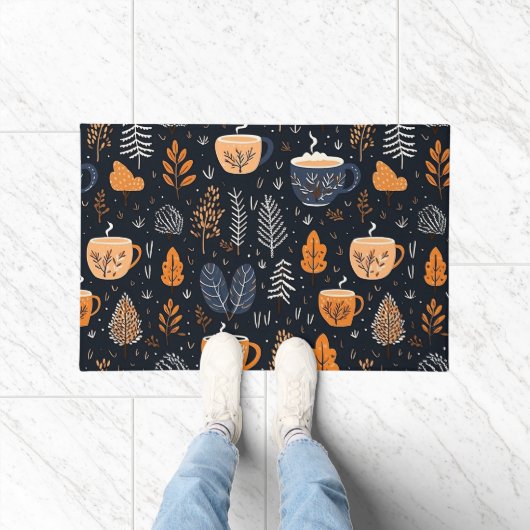 Einfache Bauernhäuser Herbstlaubs Foliage Muster Fußmatte (Indoor)