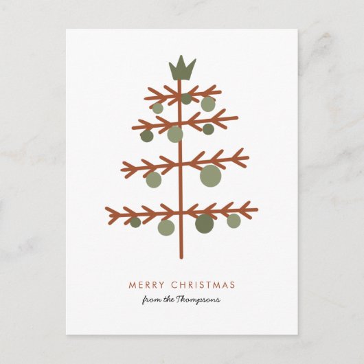 Einfache Baumbezeichnung Frohe Weihnachtsferien Postkarte (Vorderseite)