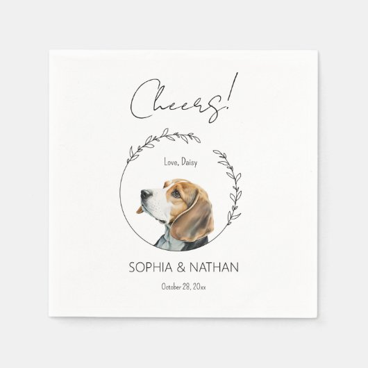 Einfache Beagle Dog Wedding Cocktail Napkins Serviette (Vorderseite)