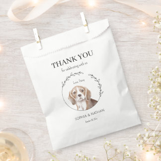 Einfache Beagle Hunde Hochzeit Vielen Dank für Ihr Geschenktütchen